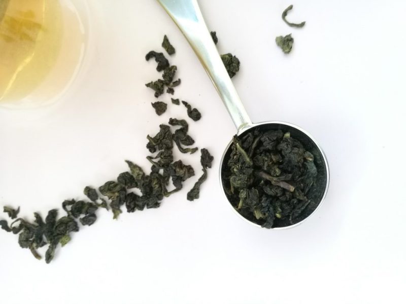 A cup of dried tea leaves