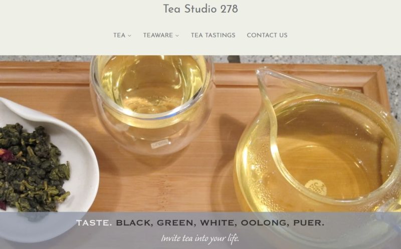 Homepage of Tea studio 278 tea house