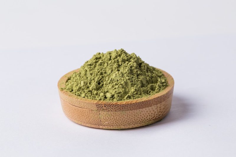 A bowl of matcha green tea powder