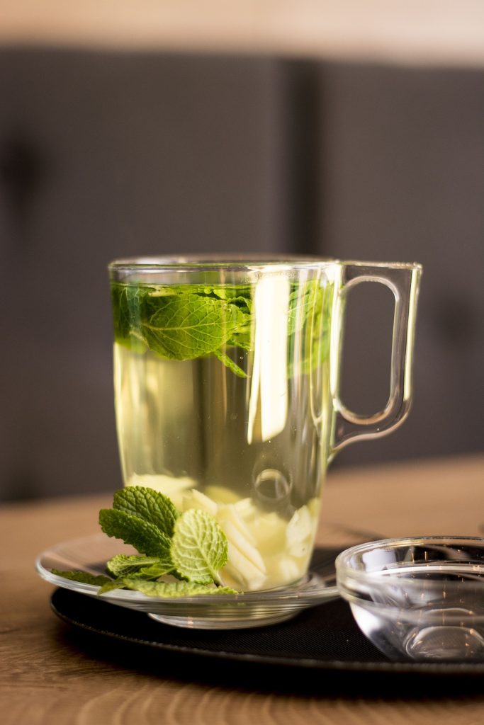 Fresh herbal mint tea