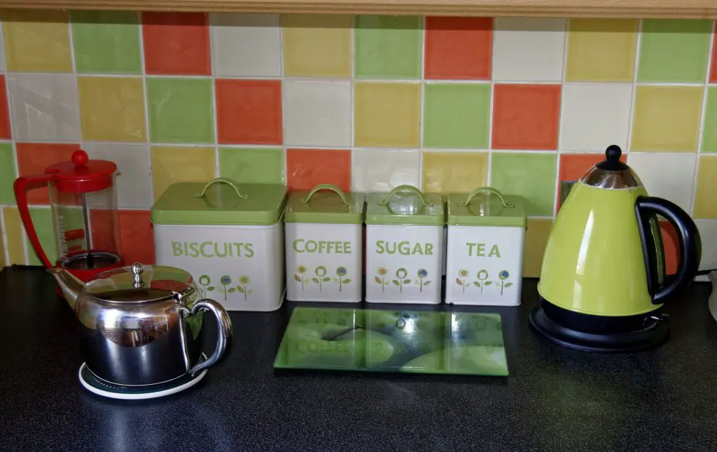 Clean tea kettle and electric kettle on the counter