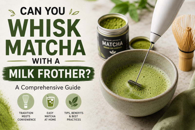 Whisk matcha with frother on TeaMinded blog