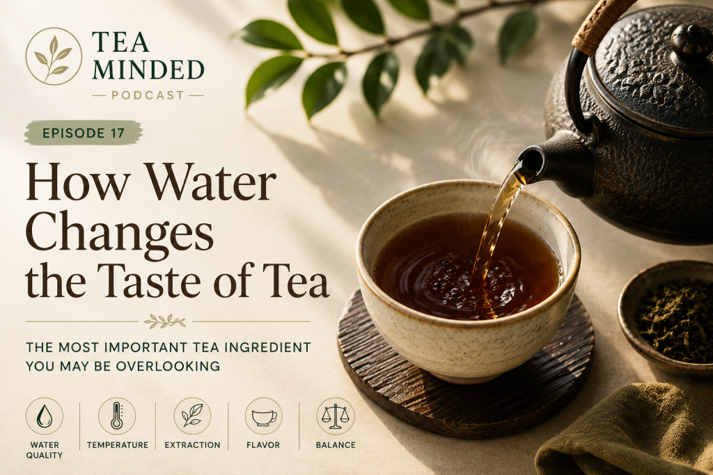 Water being poured into a tea cup demonstrating how water quality affects tea flavor, aroma, extraction, and brewing results.